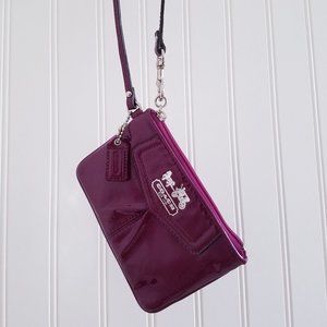Coach Est. 1941 Wine Color Patent Leather Wristlet